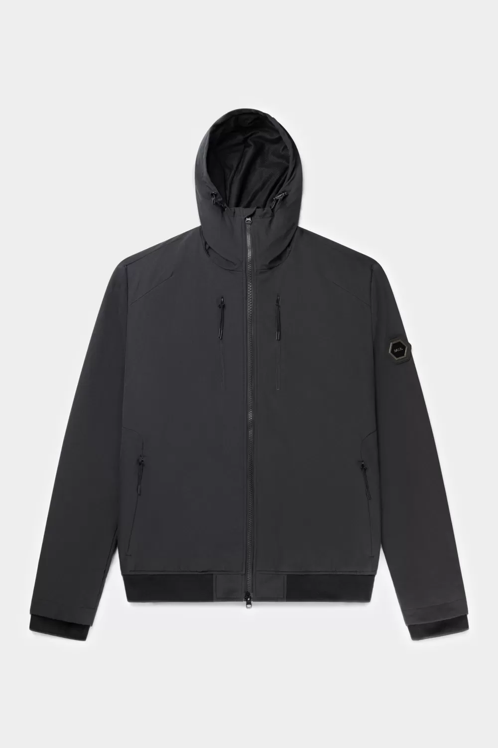 BALR. Alec Hooded Windbreaker Jacket Jet Black Outlet