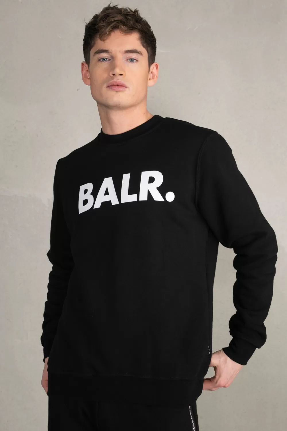 BALR. Brand Straight Crewneck Jet Black Discount