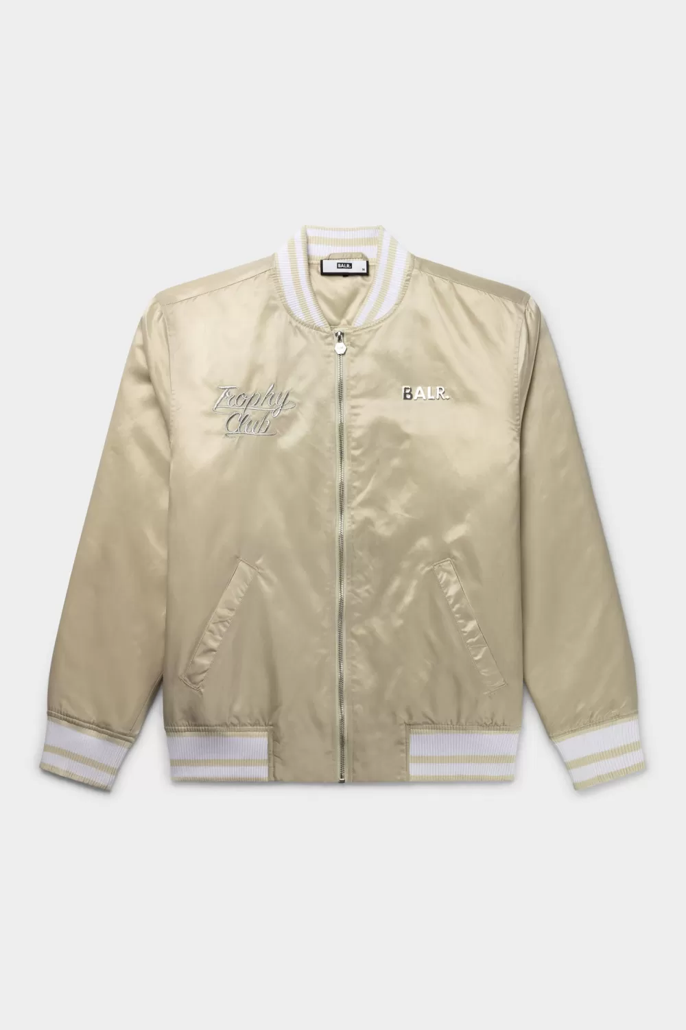 BALR. Hazel Loose Combi Chenille Bomber Jacket Bright White Flash Sale