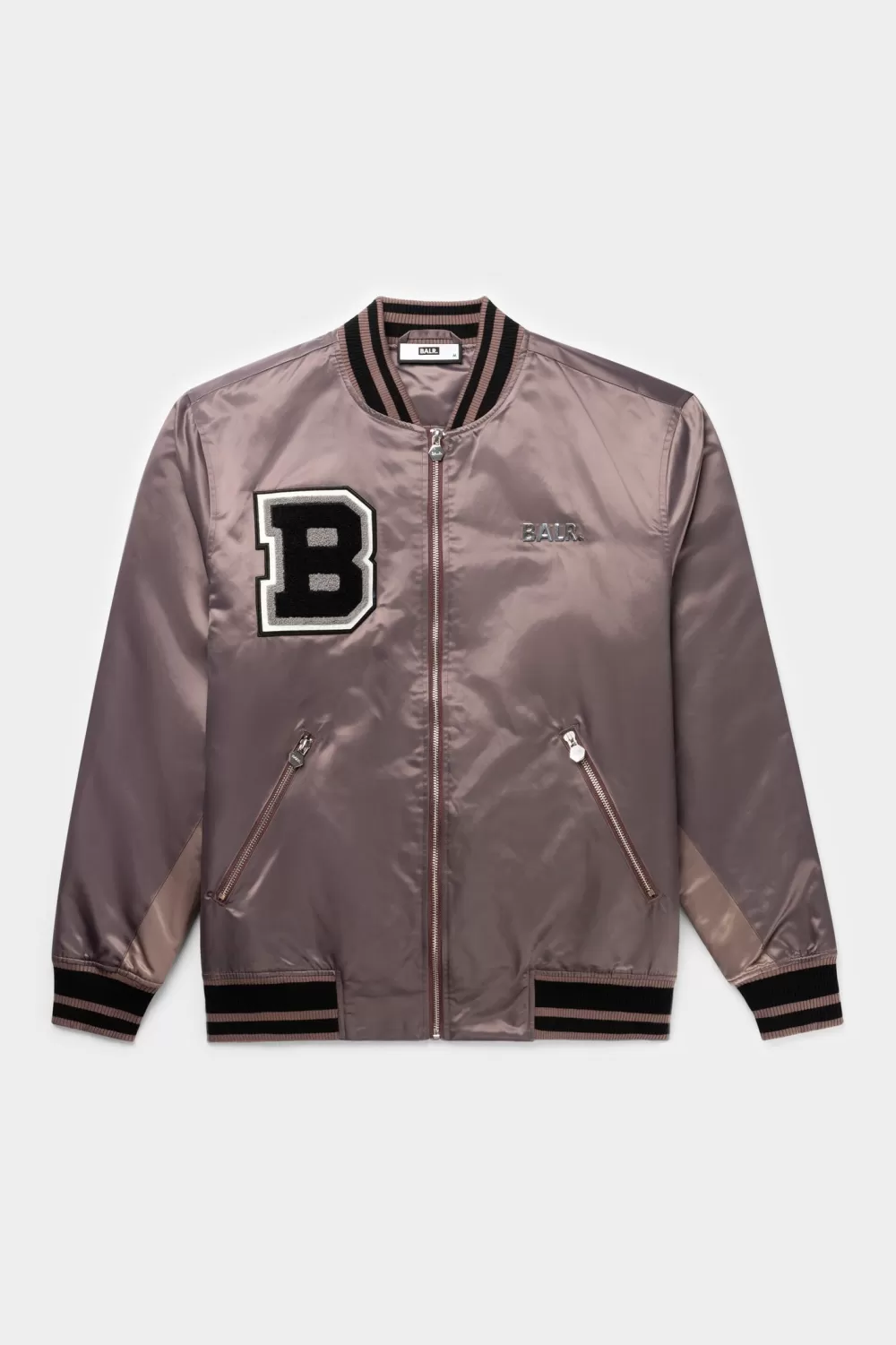 BALR. Hazel Loose Zip Trophy Bomber Jacket Purple Dove Shop