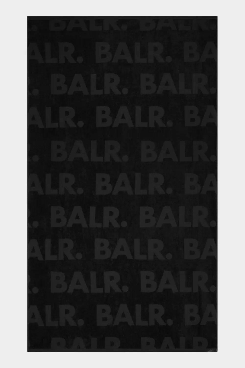 BALR. Jacquard Brand Aop Cotton Towel Jet Black Clearance