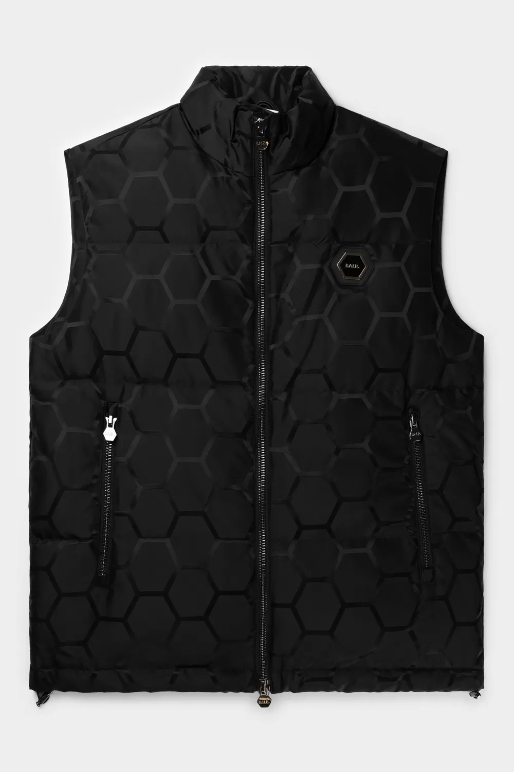 BALR. Miles Straight Jacquard Bodywarmer Jet Black New