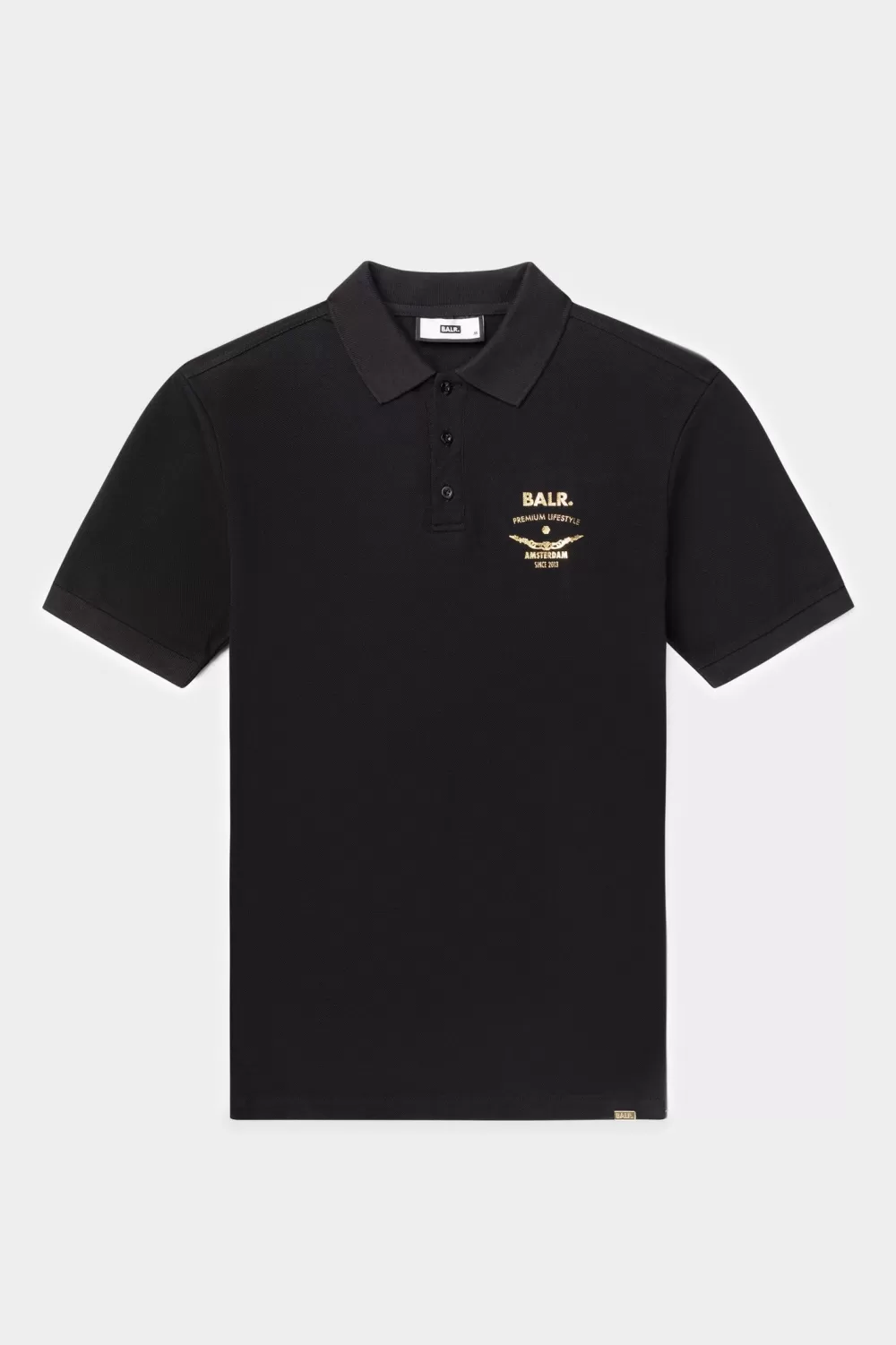 BALR. Olaf Straight Emblem Polo Jet Black Outlet