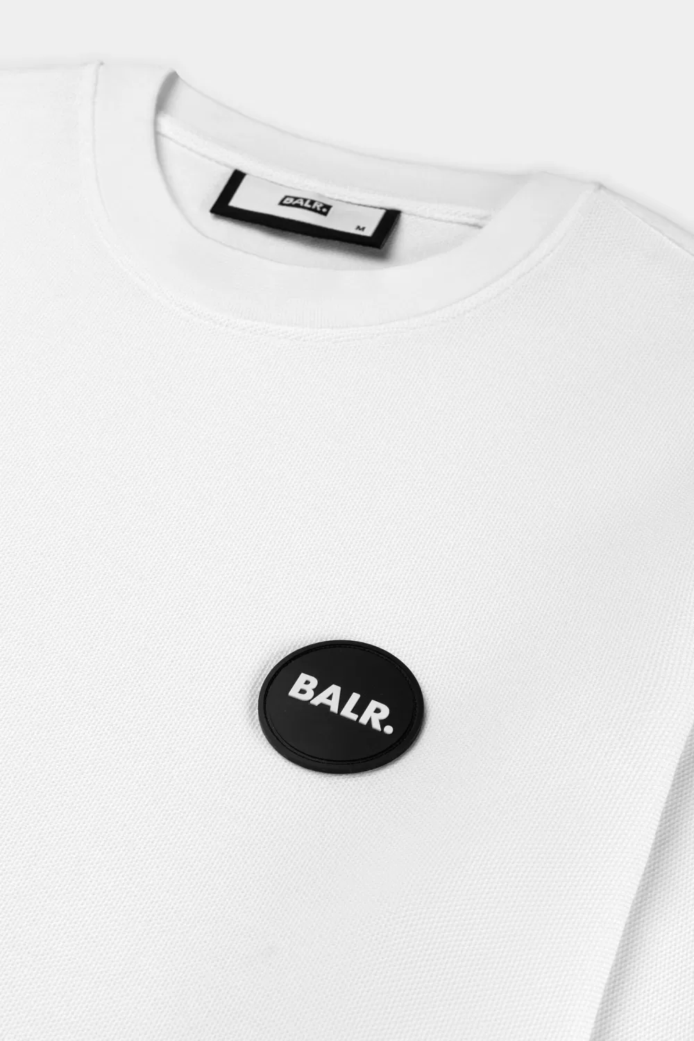 BALR. Olaf Straight Round Rubber Badge Longsleeve Bright White Flash Sale