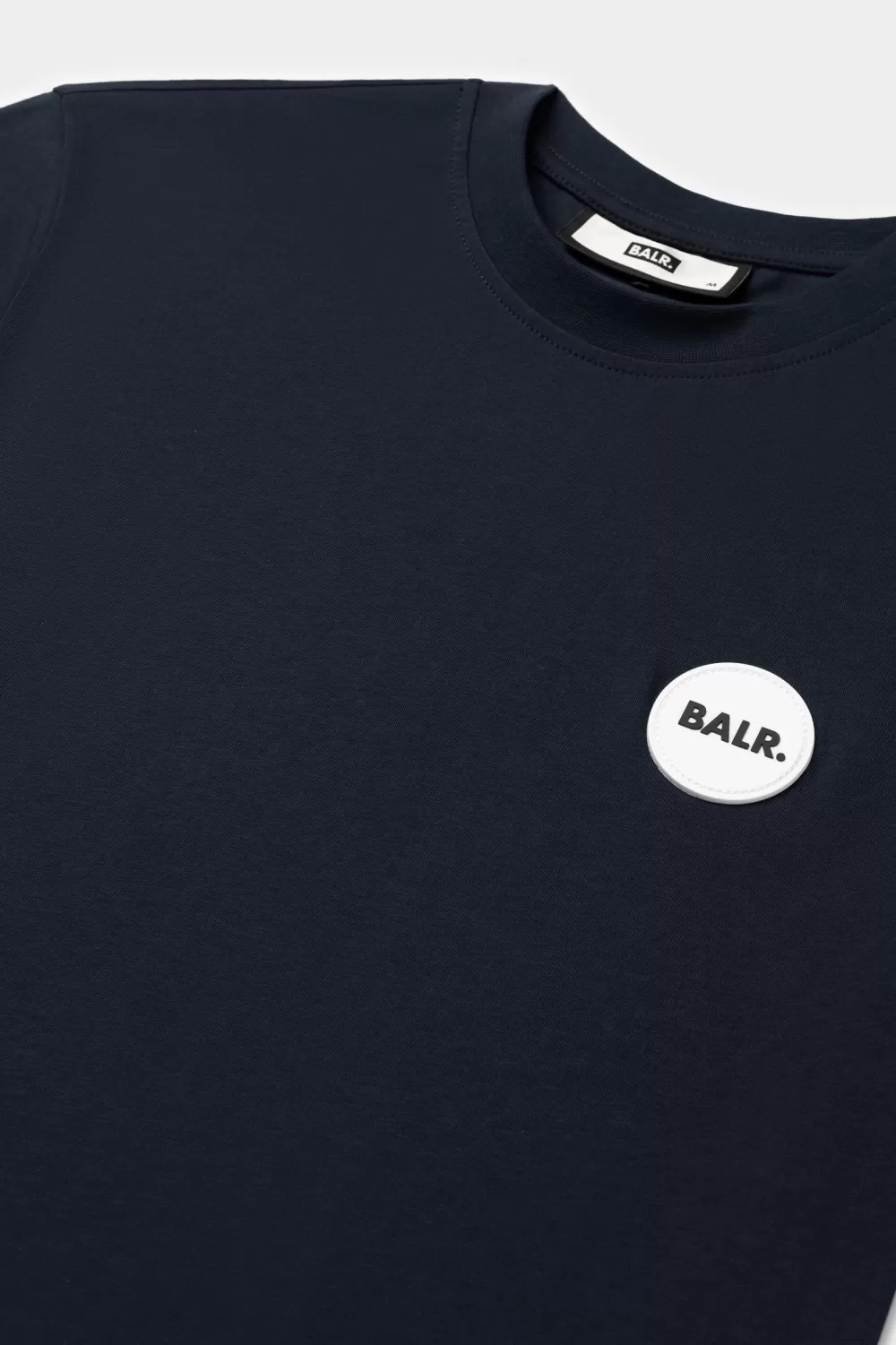 BALR. Olaf Straight Round Rubber Badge T-Shirt Navy Blazer New