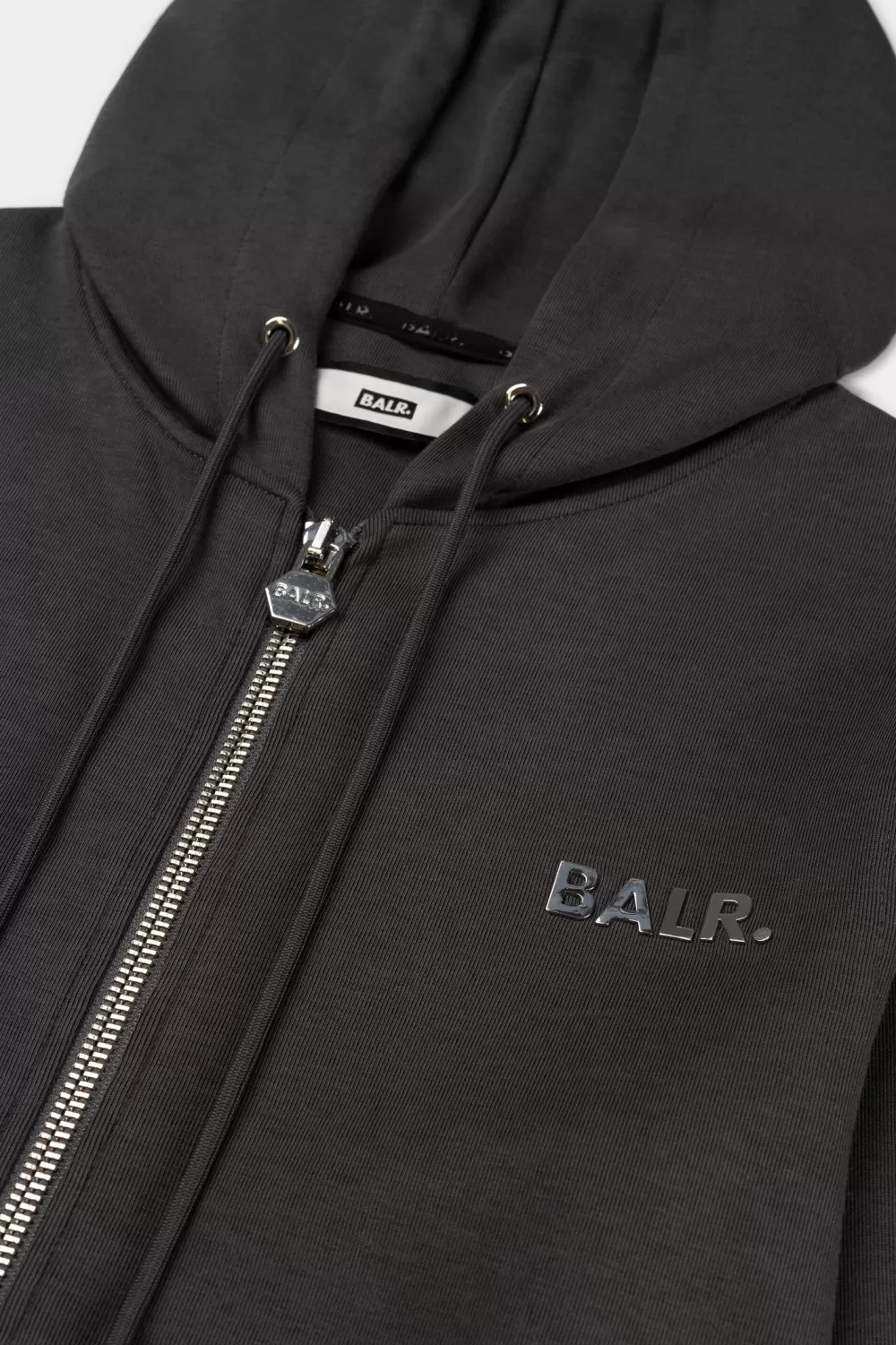 BALR. Q-Series Straight Zip Thru Hoodie Renewed Asphalt Clearance