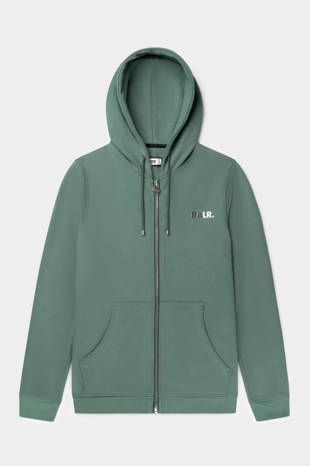 BALR. Q-Series Straight Zip Thru Hoodie Renewed Dark Forest Clearance