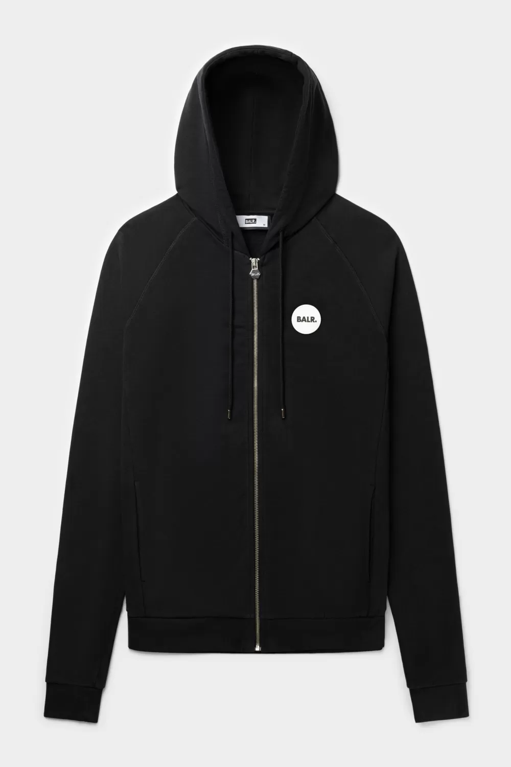 BALR. Rani Round Rubber Badge Zip Hoodie Jet Black Store