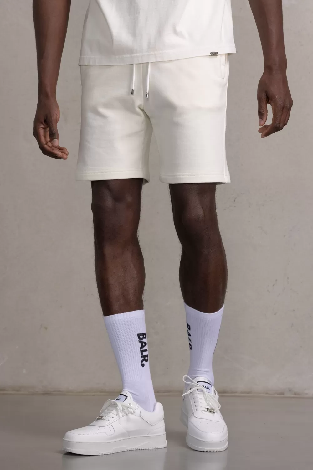 BALR. Tony Regular Blanks Sweat Shorts Egret Shop